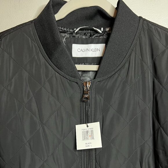 Calvin Klein Quilted Baseball Bomber Jacket Size L - Picture 2 of 5